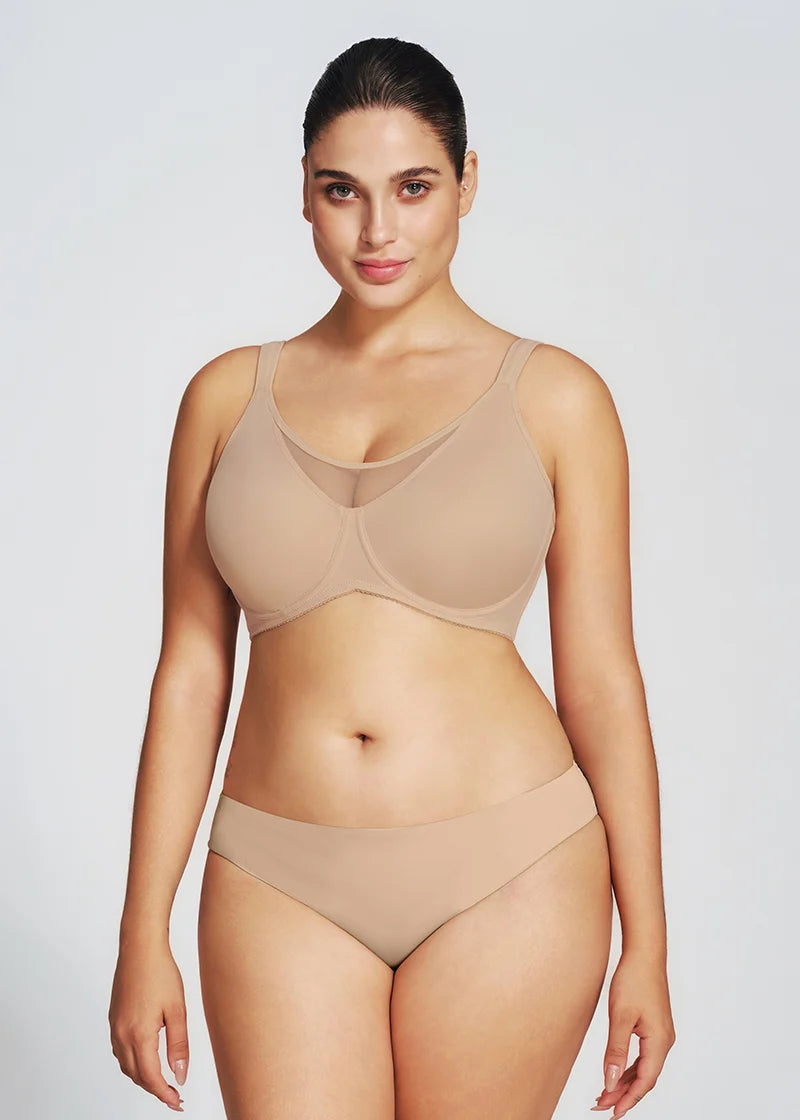Mesh Cooling Full Coverage Minimizer Bra