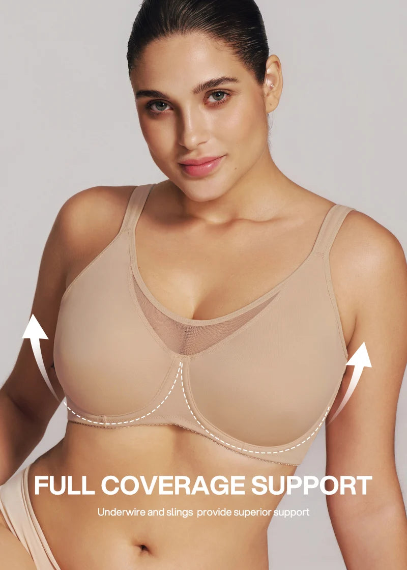 Mesh Cooling Full Coverage Minimizer Bra