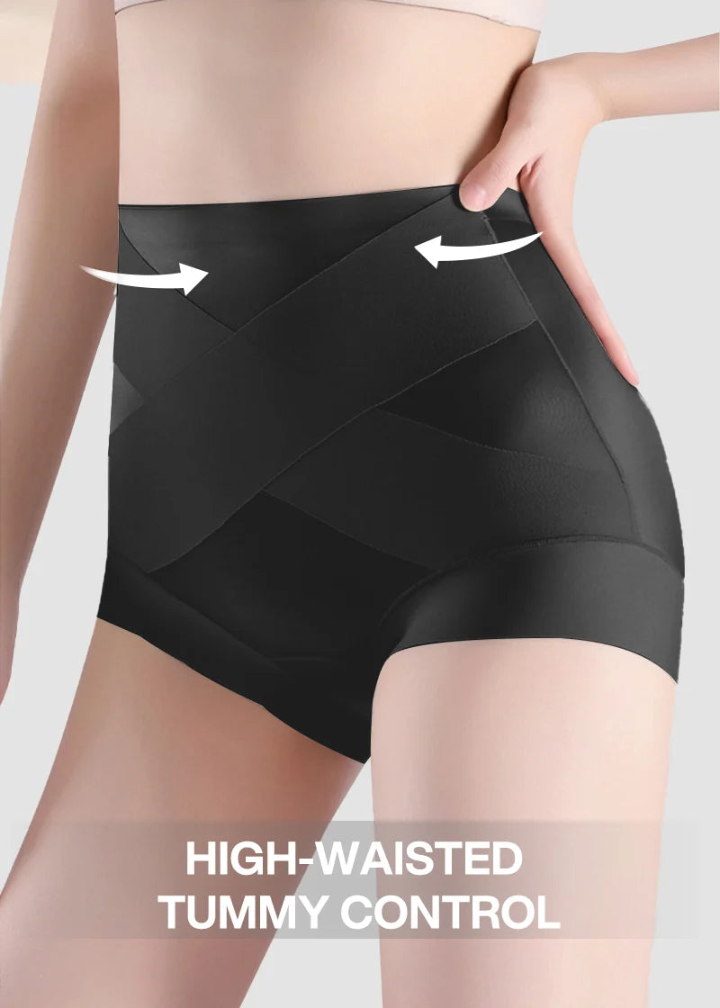High-Waisted Cross Front Shaping Panties (6-Pack)