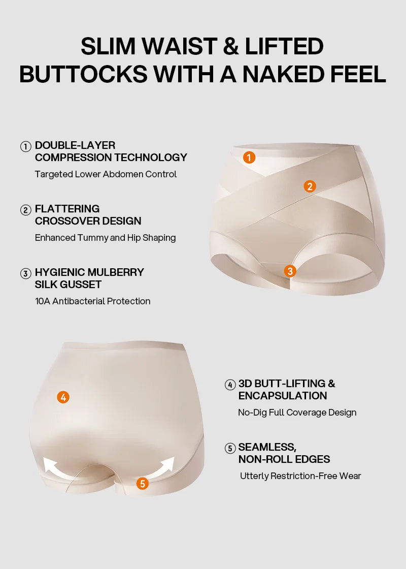High-Waisted Cross Front Shaping Panties (6-Pack)