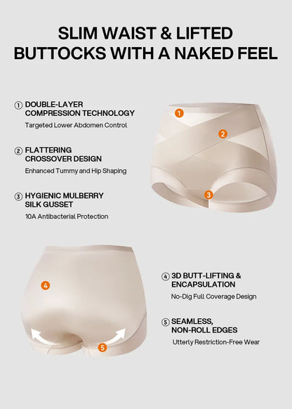 High-Waisted Cross Front Shaping Panties (6-Pack)