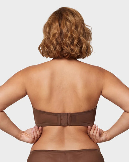 No-Slip Strapless Mesh Bra for Full Bust Support