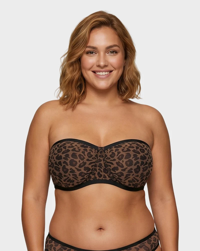 No-Slip Strapless Mesh Bra for Full Bust Support