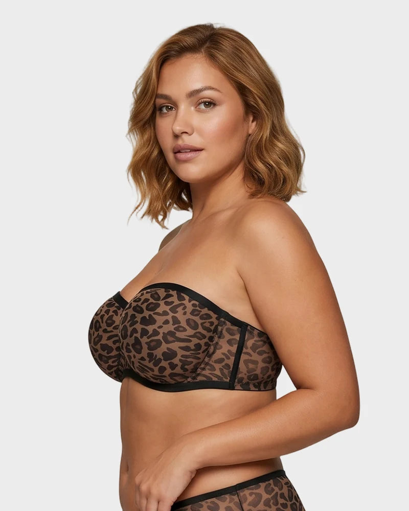 No-Slip Strapless Mesh Bra for Full Bust Support