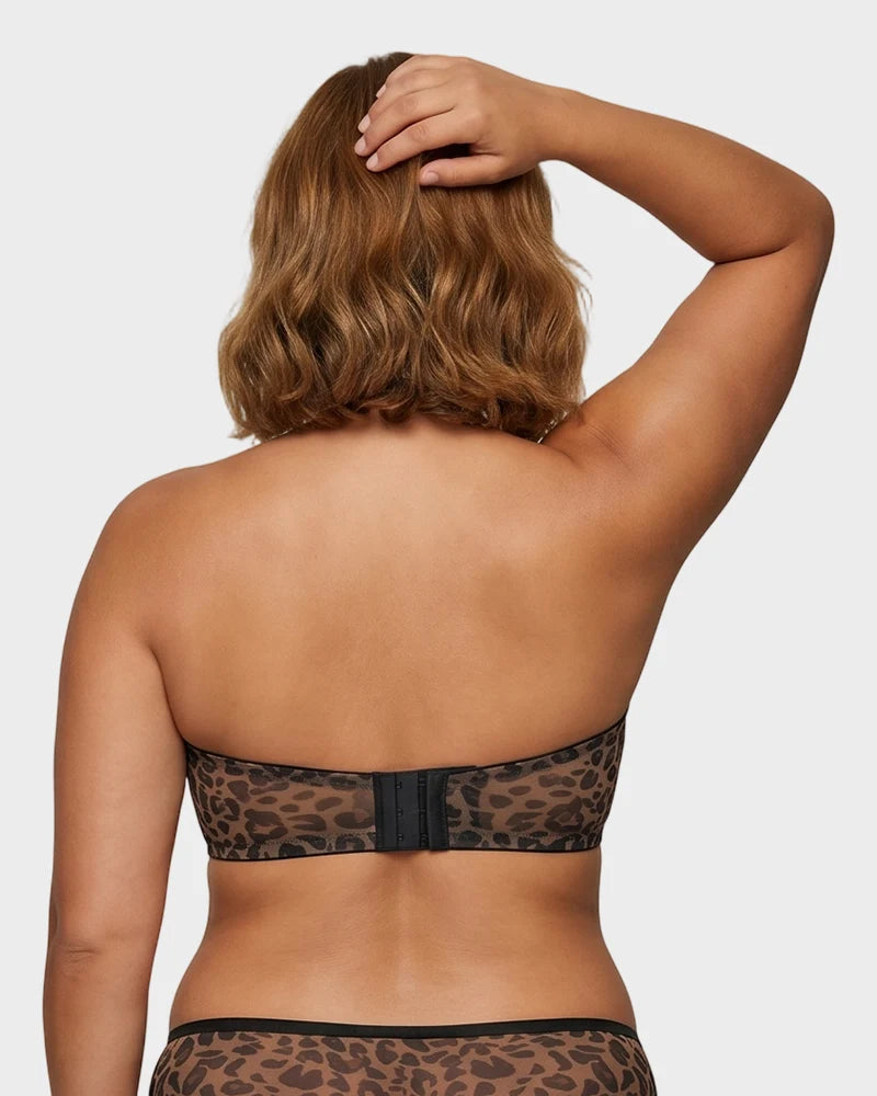 No-Slip Strapless Mesh Bra for Full Bust Support