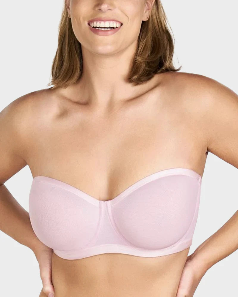 No-Slip Strapless Mesh Bra for Full Bust Support