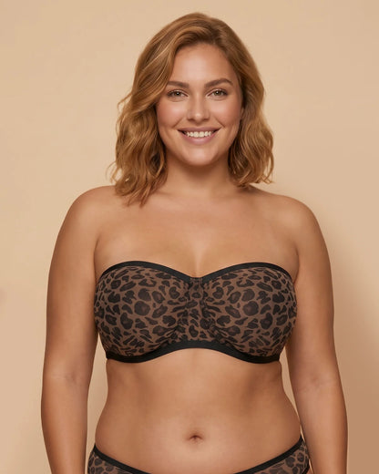 No-Slip Strapless Mesh Bra for Full Bust Support