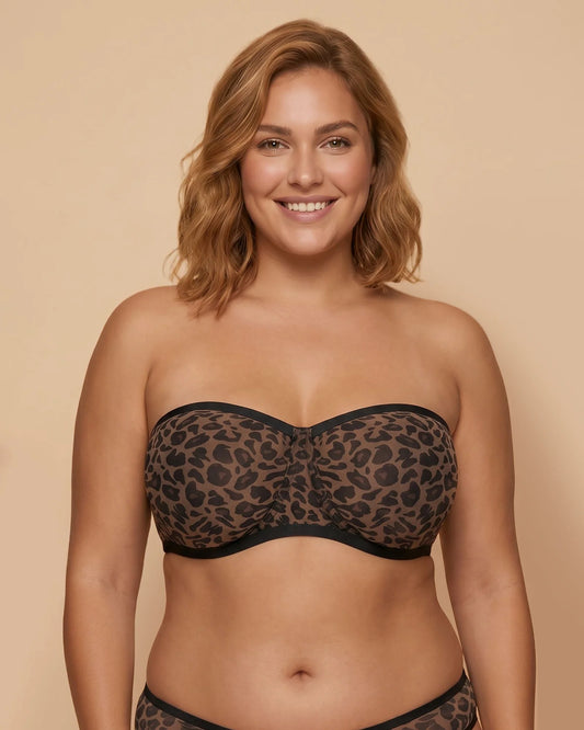 No-Slip Strapless Mesh Bra for Full Bust Support